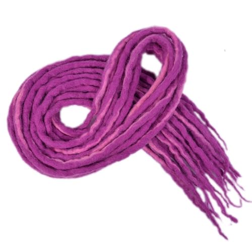 ZOAPDEBCE Menschliches Haar Verlängerungsband, Synthetische Dreadlocks häkeln Zopfhaar 20 Zoll weiche Wolle Locs handgefertigte Flechthaarverlängerung (BD)(P Purple) von ZOAPDEBCE