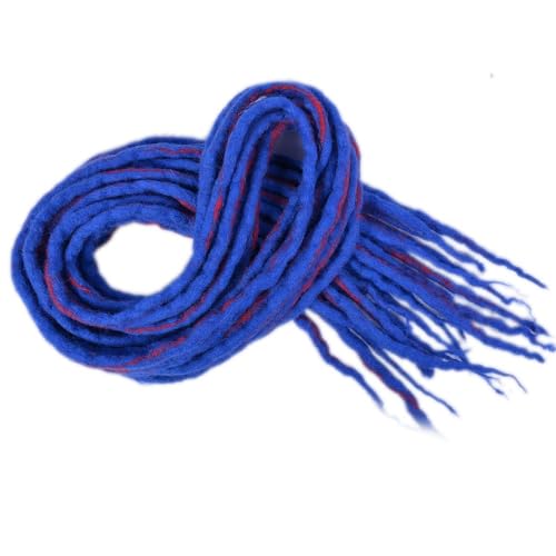 ZOAPDEBCE Menschliches Haar Verlängerungsband, Synthetische Dreadlocks häkeln Zopfhaar 20 Zoll weiche Wolle Locs handgefertigte Flechthaarverlängerung (BD)(R Dark Blue) von ZOAPDEBCE