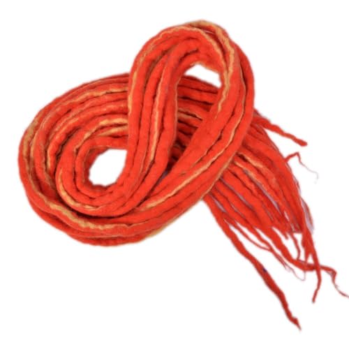 ZOAPDEBCE Menschliches Haar Verlängerungsband, Synthetische Dreadlocks häkeln Zopfhaar 20 Zoll weiche Wolle Locs handgefertigte Flechthaarverlängerung (BD)(Y Orange) von ZOAPDEBCE