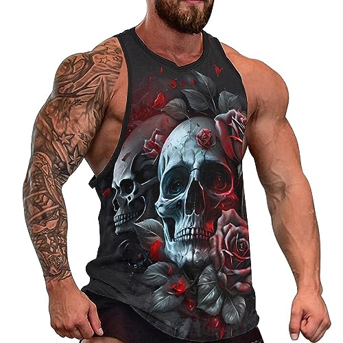 ZOCANIA Herren Graphic Tank Tops Neuheit Schädel 3D Druck Muskel Casual Ärmellos T-Shirt Sommer Cool Rundhals Tees, Schwarzer Totenkopf-3, XX-Large ZOCANIA Herren Graphic Tank Tops Neuheit Schädel 3D Druck Muskel Casual Ärmellos T-Shirt Sommer Cool Rundhals Tees, Schwarzer Totenkopf-3, XX-Large von ZOCANIA