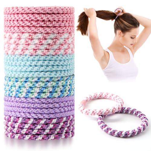 ZOCONE 24 Stück Haargummi Damen, Elastisch Zopfgummi Mädchen Haargummi, Modischer Pferdeschwanz Halter für Thick Hair and Curly Hair (C) von ZOCONE