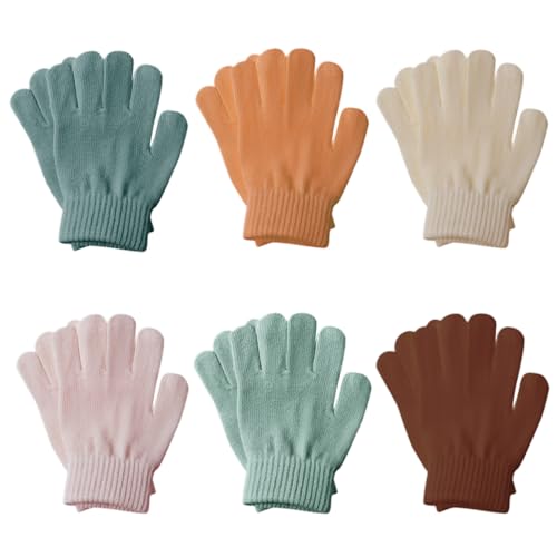 ZOCONE 6 Paar Winter Kinderhandschuhe Magische Dehnbare Warme strickhandschuhe kinder, Fäustlinge Jungen oder Mädchen für Outdoor-Sportarten Radfahren 5 bis 10 Jahren (B) von ZOCONE