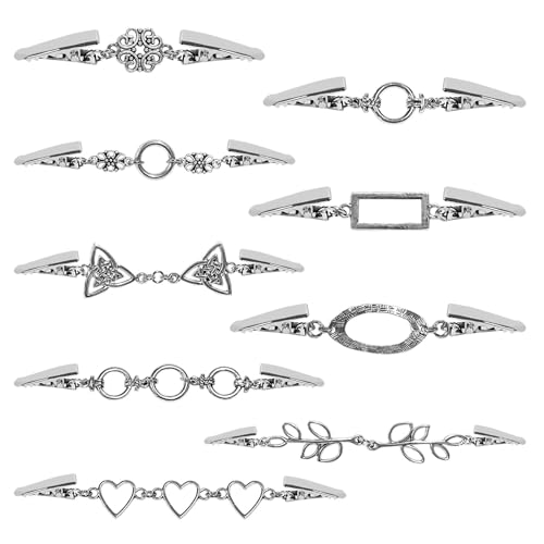 ZOCONE 9 Stück Vintage Cardigan Clips Silber Pullover Clips Schal Clips Schliesse Umhang Strickjacke Clips für Kragen Blusen Jacken Verschlüsse Shirt Clips for Waist Multifunktionale Cinch Clip von ZOCONE