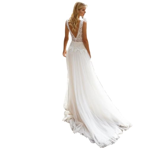 A Line Boho Frauen Hochzeitskleider Applikationen Tüll V-Ausschnitt Brautkleider Formal Prinzessin Standesamt Brautmode Brautkleider A Line Boho Frauen Hochzeitskleider Applikationen Tüll V-Ausschnitt Brautkleider Formal Prinzessin Standesamt Brautmode Brautkleider von ZODICK