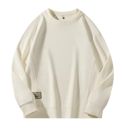 ZODICK Herbst Winter Männer Sweatshirts Rundhals Übergroßen 6XL 7XL 8XL Plus Größe Langarm Pullover Streetwear Fashion Sportswear Hoodies,Aprikose,8XL von ZODICK