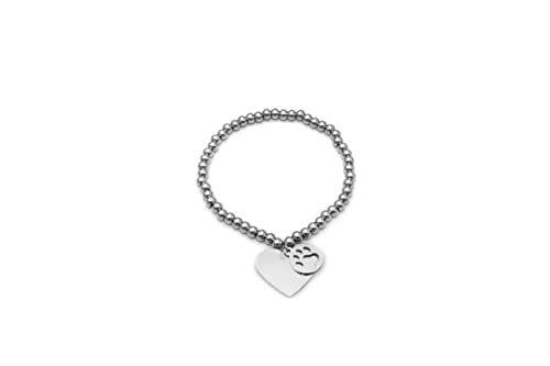 ZOE 61 Federarmband mit Herz und Pfote Hund | Liebe für Tiere | Stahl Armband mit Herz und Pfote Anhänger | Um ihn zu lieben, wie er dich liebt, unica, Edelstahl ZOE 61 Federarmband mit Herz und Pfote Hund | Liebe für Tiere | Stahl Armband mit Herz und Pfote Anhänger | Um ihn zu lieben, wie er dich liebt, unica, Edelstahl von ZOE 61