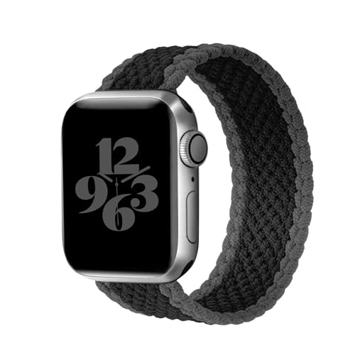 Geflochtenes Solo-Armband für Apple Watch, 38 mm, 40 mm, 41 mm, 42 mm, 44 mm, 45 mm, 49 mm, Ultra/2, für Herren/Damen, dehnbares Nylon-Sportarmband für iWatch-Bänder Serie 9/8/7/6/5/4/3/2/SE (42 mm, von ZOE BANDZ