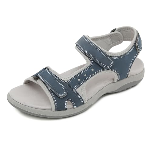 ZOEASHLEY Damen Sportsandalen Sommer Outdoorsandale Bequeme Offene Slingback Wandersandalen Arch Fit Trekking Sandalen Blau06 38EU von ZOEASHLEY