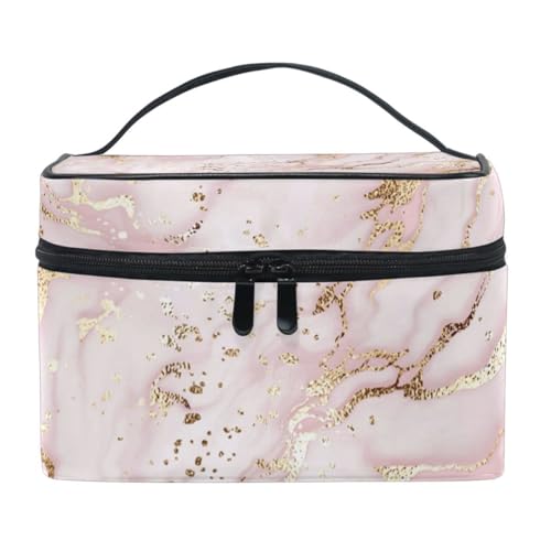 ZOEO Make-up Zug Fall Lila Meerjungfrau Schuppen Marmor Fisch Licht Sommer Gold Koreanisch Tragen Tragbare Reißverschluss Reise Kosmetik Pinsel Tasche Organizer Groß für Mädchen Frauen, C006, Large von ZOEO