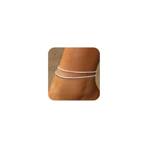 ZOERAY 2 pcs FußKettchen für Damen Gold Silber 925 Wasserfest 18K Vergoldete Boho Fussketten Einstellbar FußKette mit Herz Perlen Schlangenkette Geschichtet Sommer Strand Schmuck für Frauen MäDchen ZOERAY 2 pcs FußKettchen für Damen Gold Silber 925 Wasserfest 18K Vergoldete Boho Fussketten Einstellbar FußKette mit Herz Perlen Schlangenkette Geschichtet Sommer Strand Schmuck für Frauen MäDchen von ZOERAY