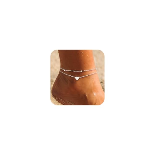 ZOERAY FußKettchen für Damen Gold Verstellbar Fussketten für Frauen Wasserfest Silber 925/18K Vergoldete Boho Mehrreihige FußKette mit Schlangenkette Gold Schmuck Sommer Strand für Frauen Mädchen von ZOERAY