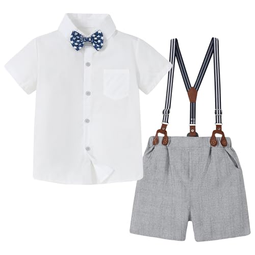 ZOEREA Jungenkleidung für Kinder, formeller Anzug, Sommer, kurzärmeliges Hemd und Shorts, Gentleman-Outfit, 2-teiliges Bekleidungsset, 5–10 Jahre, Grau, 5-6 Jahre ZOEREA Jungenkleidung für Kinder, formeller Anzug, Sommer, kurzärmeliges Hemd und Shorts, Gentleman-Outfit, 2-teiliges Bekleidungsset, 5–10 Jahre, Grau, 5-6 Jahre von ZOEREA