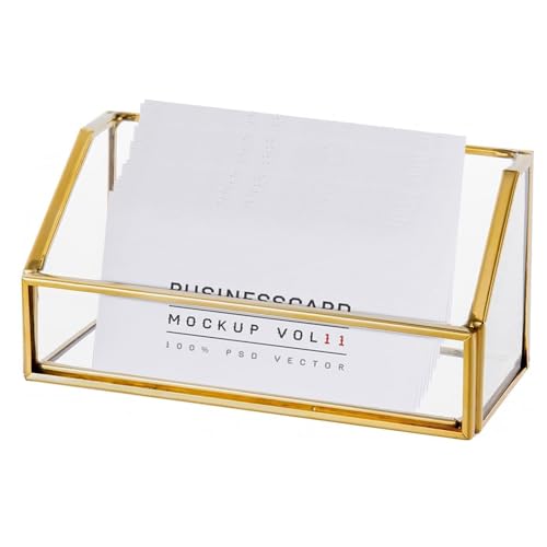 ZOESURE Glas Visitenkartenhalter, Trapez-Visitenkartenhalter, Business aus Glas für Büro Office Desktops Visitenkartenhalter aus Glas für einen professionellen von ZOESURE