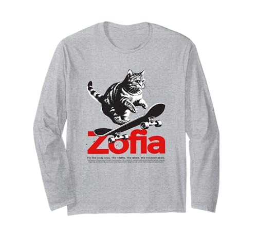 ZOFIA - Schöner Mädchen Name mit Katze & Skateboard Langarmshirt ZOFIA - Schöner Mädchen Name mit Katze & Skateboard Langarmshirt von ZOFIA Tochter Enkel Geburtstag Geschenkideen