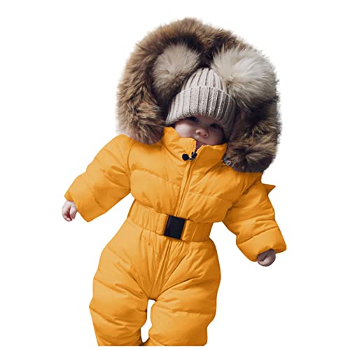 ZOFIS Baby Overall Winter Mit Kapuze Baby Overall Sommer 50 Winter Spielanzug Baby Jumpsuit Skianzug FüR Kinder Babysachen MäDchen 0-6 Monate Winteranzug Baby von ZOFIS