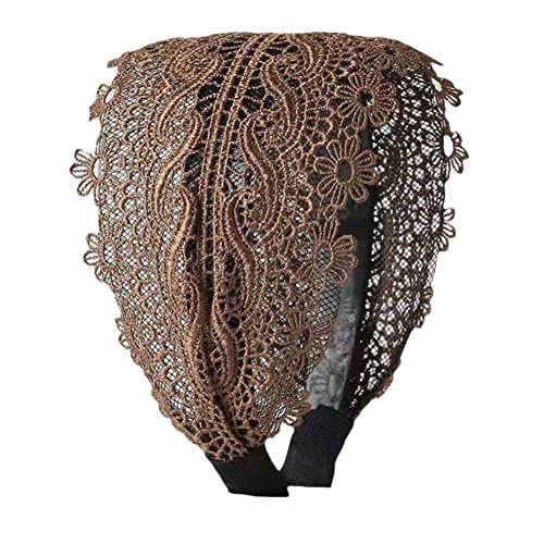 Damen Dekorative Muster Spitze Breite Haarband s Headwrap Stirnband Spitze Bandanas Mode Turban C7F4 Breit Dehnbar von ZOHIKO