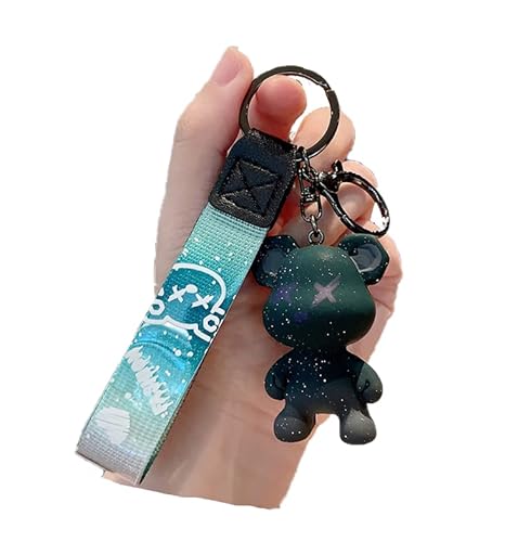ZOIKOM Cartoon Anime Doll Cool Gradient Bear Keychain Cute Bag Anhänger Persönlichkeit Car Accessories Creative Kleines Geschenk Einheitsgröße, Bärengrün von ZoikoM