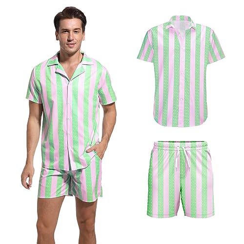 ZOKJFDK Herren Kostüm für Erwachsene Männer Cosplay Strand Kostüme Anzüge Shirt Shorts Outfits Männer Puppe Kostüm für Halloween Party, Grün , XXL ZOKJFDK Herren Kostüm für Erwachsene Männer Cosplay Strand Kostüme Anzüge Shirt Shorts Outfits Männer Puppe Kostüm für Halloween Party, Grün , XXL von ZOKJFDK