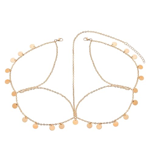 ZOKJSW Haarkette Gold Pailletten Quaste Kopfkette Braut Haarschmuck für Frauen und Mädchen Kopfschmuck von ZOKJSW