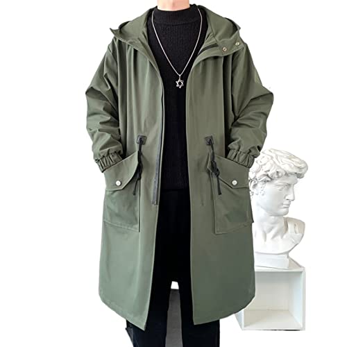 ZOKOL Frühlingsmantel Herren Leichter und winddichter Trenchcoat Herren Herbst Herren Freizeitjacken Plus-Größe (Color : Army Green, Size : XL) von ZOKOL