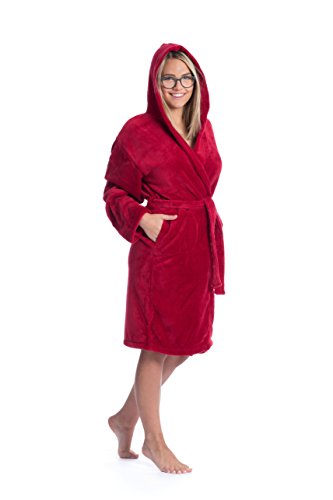 ZOLLNER Bademantel für Kinder und Jugendliche, unisex, Mikrofaser, Gr.140, rot von ZOLLNER