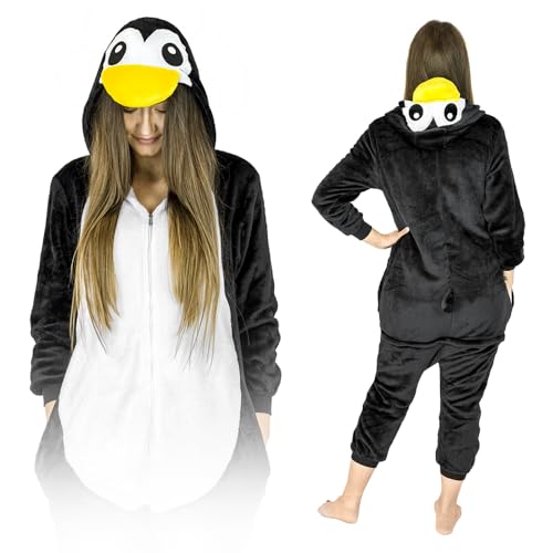 Jumpsuit Onesie für Damen und Herren - Sanft Kuschelig Unisex Pyjama - Warme Schlafanzug - Karneval Kostüm Damen oder Herren - Kostüm Tiermotiv von ZOLTA