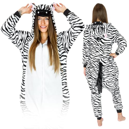 Jumpsuit Onesie für Damen und Herren - Sanft Kuschelig Unisex Pyjama - Warme Schlafanzug - Karneval Kostüm Damen oder Herren - Kostüm Tiermotiv von ZOLTA