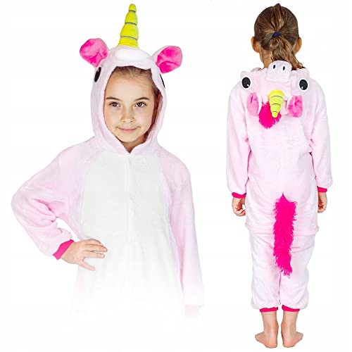 ZOLTA Jumpsuit Onesie für Kinder - Sanft Kuschelig Unisex Pyjama - Warme Schlafanzug - Karneval Kostüm für Mädchen und Jungen - Beliebte und Lustige Tiere Motiv - Größe S M L von ZOLTA