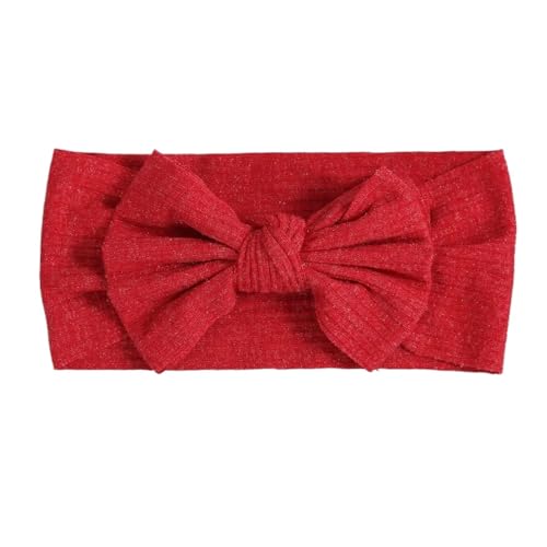 Solides Turban-Stirnband mit Schleifenknoten for Neugeborene, Mädchen, weicher Stoff-Kopfwickel for Kinder, Baby-Haar-Accessoires(3 dark red) von ZONABSQQ