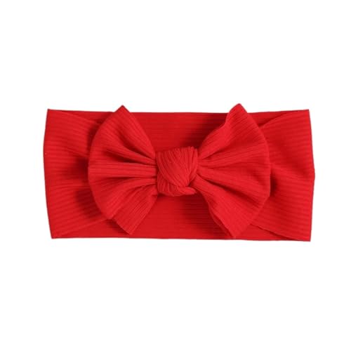 Solides Turban-Stirnband mit Schleifenknoten for Neugeborene, Mädchen, weicher Stoff-Kopfwickel for Kinder, Baby-Haar-Accessoires(6 red) von ZONABSQQ