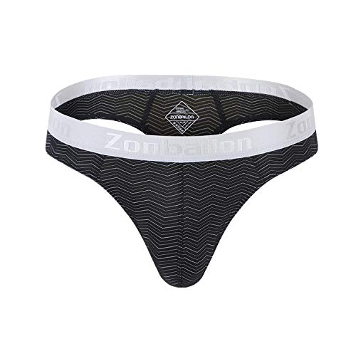 ZONBAILON Athletic Herren Tangas Unterwäsche Sexy Mann Tanga G-String Hot T-Rücken M L XL 2XL 3XL, Schwarz, XXX-Large von ZONBAILON