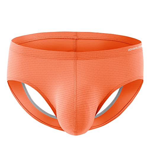 ZONBAILON Herren Jockstrap Unterwäsche Bulge Enhancing Thong G-String Mesh Jock Strap, 1T Orange, XXX-Large von ZONBAILON