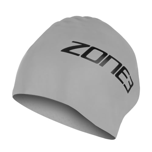 ZONE3 Extra Long Hair Swim Cap SA24XLCAP116 - Silver von ZONE3