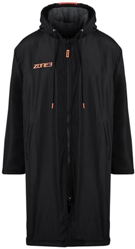 ZONE3 Recycled Parka Changing Robe CW23URPCR101 - Black/Grey/Orange Size - S - Size - S von ZONE3