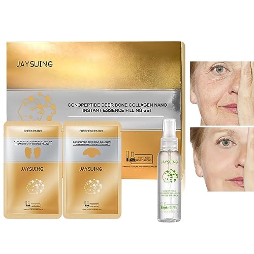 Straffende Gesichtsessenz - Conopeptide Deer Bone Face Firming Essence Filling Patch Set | Gesichtsfalten-Essenz-Auffüllpflaster, nähren das Gesicht und straffen die Haut Zonewd von ZONEWD