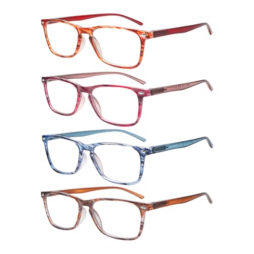 ZONLON 4er-Pack Lesebrille für Damen Modebrille Lesehilfe mit Federscharniere Blaulichtfilter Brillen Leicht und Bequem (4C, 0.5 + ZONLON 4er-Pack Lesebrille für Damen Modebrille Lesehilfe mit Federscharniere Blaulichtfilter Brillen Leicht und Bequem (4C, 0.5 + von ZONLON