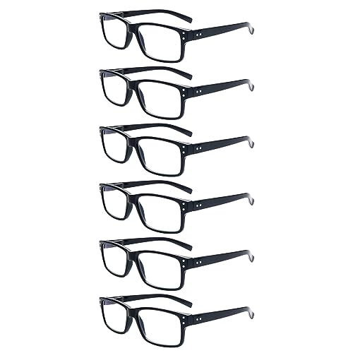 ZONLON 6 Pack Lesebrille für Herren und Damen Blaulichtfilter Leicht Lesehilfe mit Federscharniere Anti-Müdigkeit （6B, 1.0 +） von ZONLON