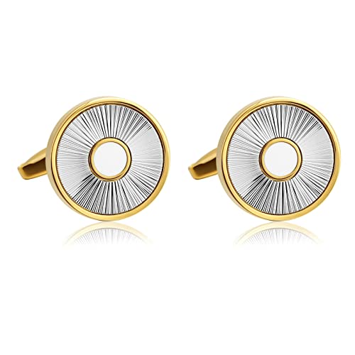 ZONSHJDKR Manschettenknöpfe Muschel Runde Einzigartige Manschettenknöpfe Gold Edelstahl Manschettenknöpfe Personalisierte Herren Anzug Accessoires ZONSHJDKR Manschettenknöpfe Muschel Runde Einzigartige Manschettenknöpfe Gold Edelstahl Manschettenknöpfe Personalisierte Herren Anzug Accessoires von ZONSHJDKR