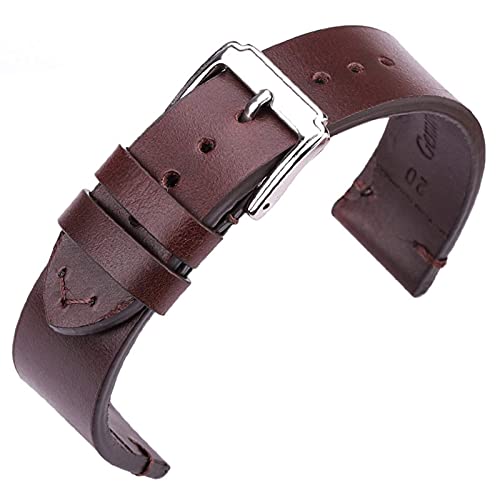 ZONSHJDKR Uhrenarmband 18mm 20mm 22mm Herren- und Damen-Retro-Armband aus Edelstahl mit Dornschließe(C_20mm) von ZONSHJDKR