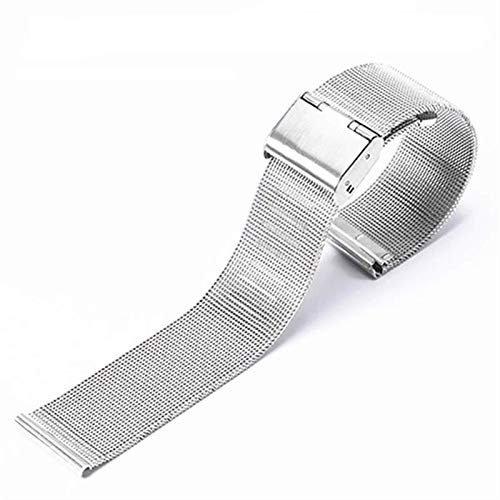 ZONSHJDKR Uhrenarmband Uhrenarmbänder 3 Farben Edelstahlarmband Armband Armbanduhr Mesh Ersatzband 18 20 22 24 mm(Silver_24mm) von ZONSHJDKR