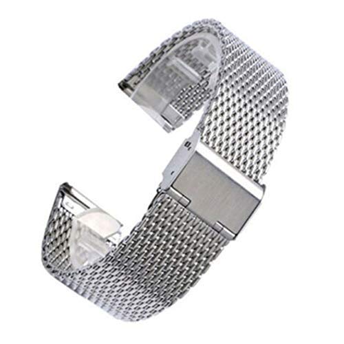 ZONSHJDKR Uhrenarmband Uhrenarmbänder Herren Uhrenarmband Gliederarmband Handschlaufe 20 22mm Mesh Edelstahl weiblich 20mm 22mm Universalarmband(Silver_22mm) von ZONSHJDKR