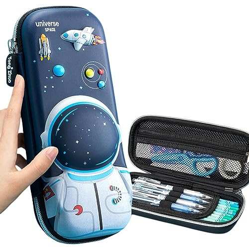 ZONTO Mäppchen 3D -Bleistiftkoffer Männlicher Studenten Cartoon Schreibwaren Geschenktüte Lineal Holder Inhaber-Astronaut A von ZONTO