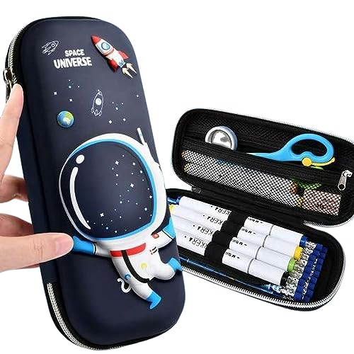 ZONTO Mäppchen 3D -Bleistiftkoffer Männlicher Studenten Cartoon Schreibwaren Geschenktüte Lineal Holder Inhaber-Astronaut B von ZONTO