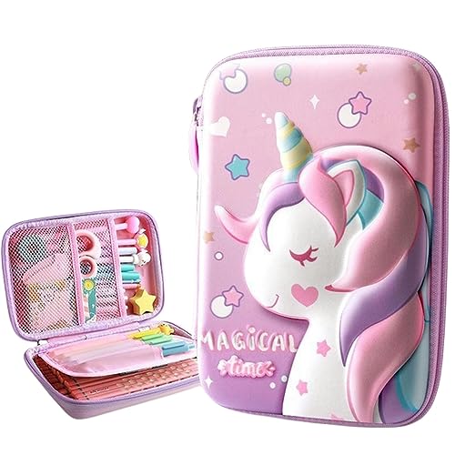 ZONTO Mäppchen Bleistiftkoffer Cartoon Süße Bleistiftkoffer Kawaii Bleistift Fall Reißverschluss Zipper Bleistift Fall Schüler Schreibwaren Schulbüro Vorräte-Großes Traumeinhorn von ZONTO