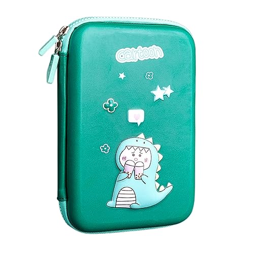 ZONTO Mäppchen Bleistiftkoffer Cartoon Süße Bleistiftkoffer Kawaii Bleistift Fall Reißverschluss Zipper Bleistift Fall Schüler Schreibwaren Schulbüro Vorräte-Grüner Drache von ZONTO