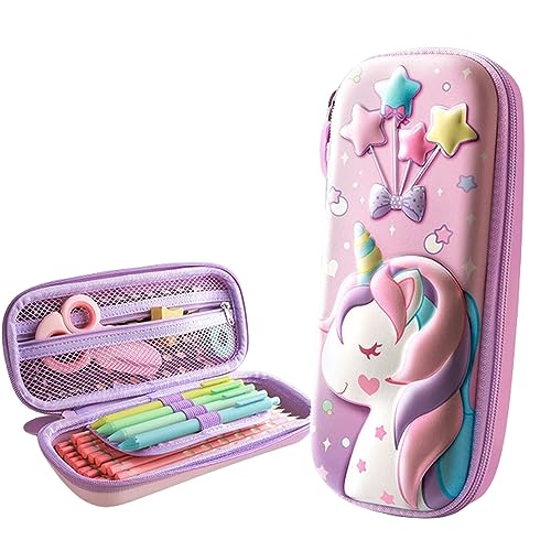 ZONTO Mäppchen Bleistiftkoffer Cartoon Süße Bleistiftkoffer Kawaii Bleistift Fall Reißverschluss Zipper Bleistift Fall Schüler Schreibwaren Schulbüro Vorräte-Kleines Traumeinhorn von ZONTO