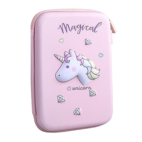 ZONTO Mäppchen Bleistiftkoffer Cartoon Süße Bleistiftkoffer Kawaii Bleistift Fall Reißverschluss Zipper Bleistift Fall Schüler Schreibwaren Schulbüro Vorräte-Rosa Einhorn von ZONTO