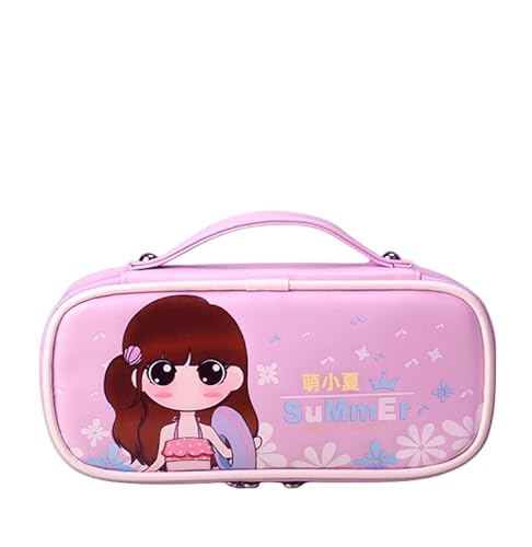 ZONTO Mäppchen Girls Bleistift Bag Grundschule Schülern Briefpapierbox Kinder Süßes Kapazität Bleistift Gehäuse Stickerei Wasserdicht-Lila von ZONTO