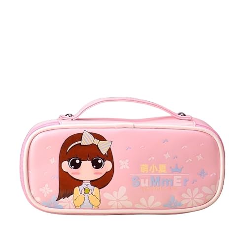 ZONTO Mäppchen Girls Bleistift Bag Grundschule Schülern Briefpapierbox Kinder Süßes Kapazität Bleistift Gehäuse Stickerei Wasserdicht-Rosa von ZONTO