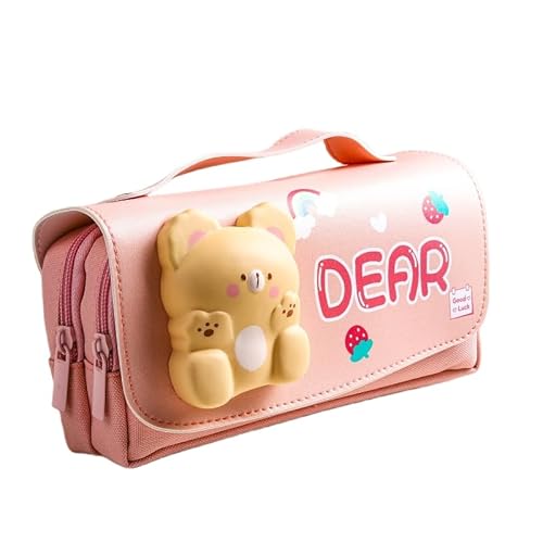 ZONTO Mäppchen Pencil Box Grundschüler Pencil Case Kinder Multifunktionales High-Netto-Rot-Großkapazität Jungen Und Mädchen Bleistift Fall-F von ZONTO